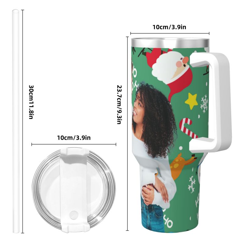 40OZ Insulated Tumbler with Handle - Christmas