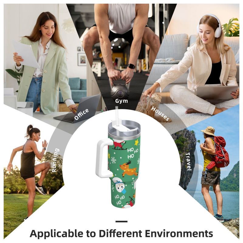 40OZ Insulated Tumbler with Handle - Christmas