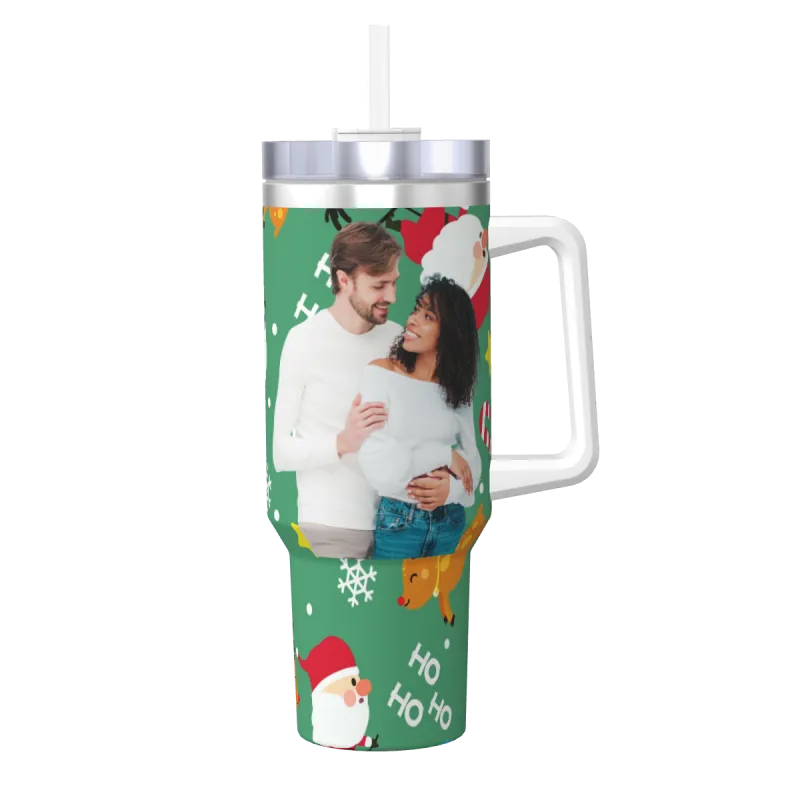 40OZ Insulated Tumbler with Handle - Christmas