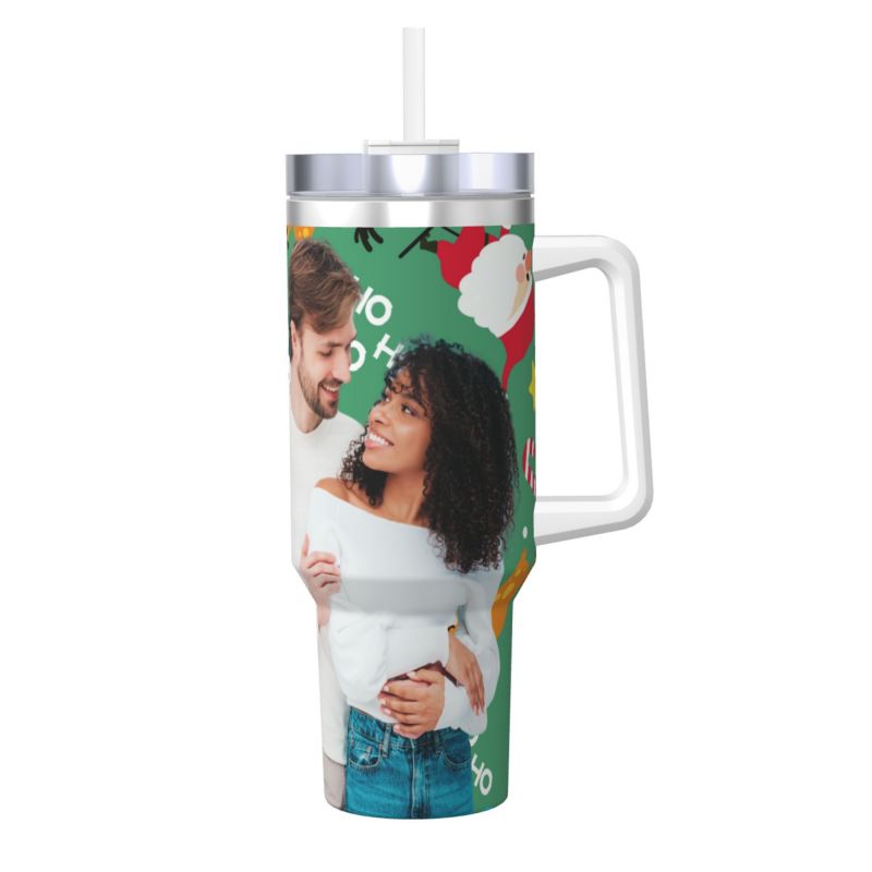 40OZ Insulated Tumbler with Handle - Christmas