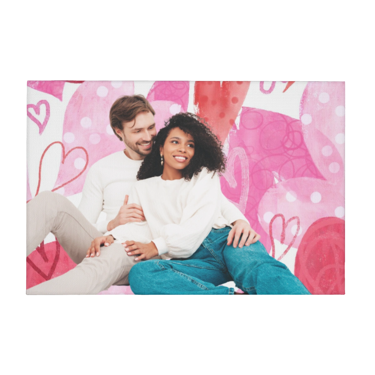 Interracial Couple Custom Canvas Painting