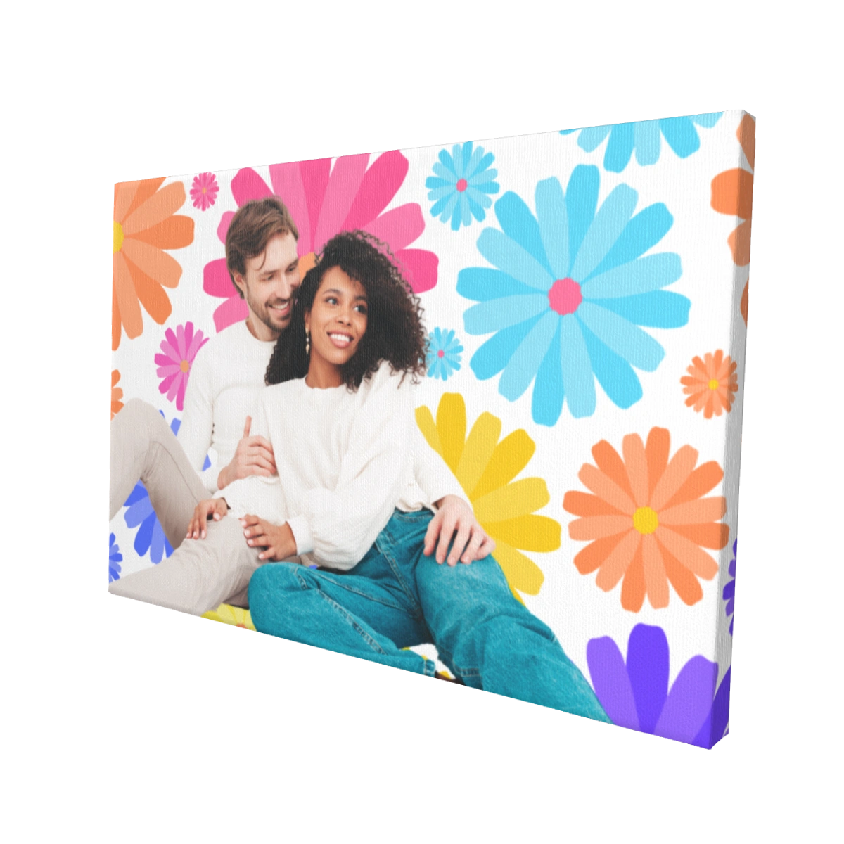 Interracial Couple Custom Canvas Painting