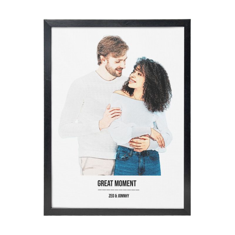 Framed Art Custom Canvas for Interracial Couple & Family