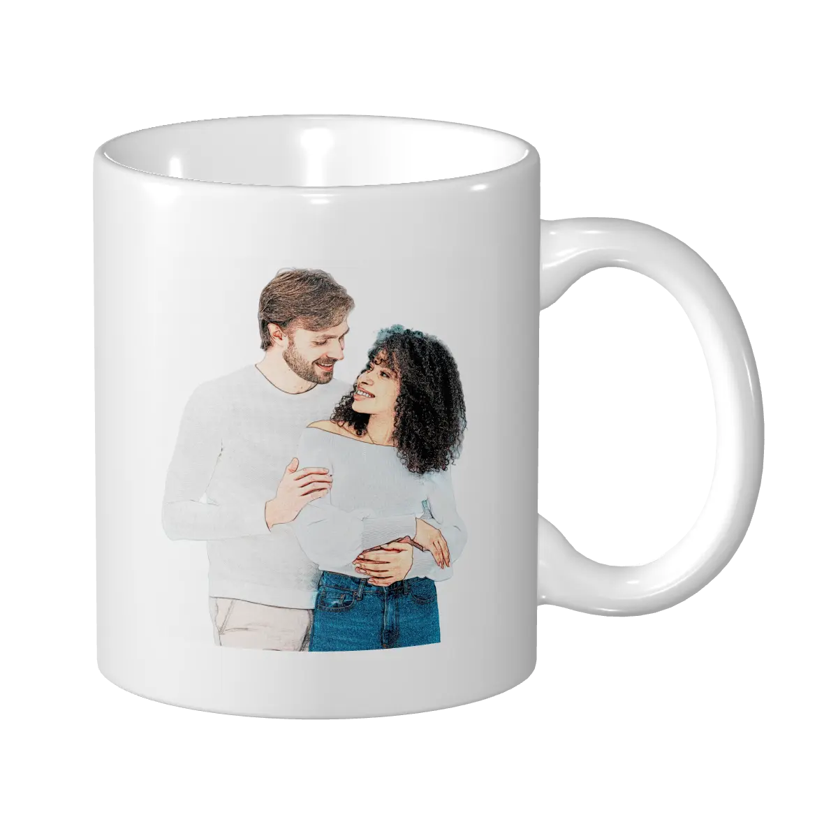 Custom Mug, Coffee Mug with Photo - White