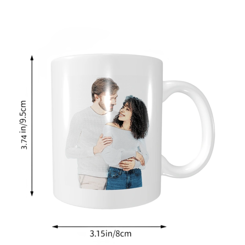 Custom Mug, Coffee Mug with Photo - White