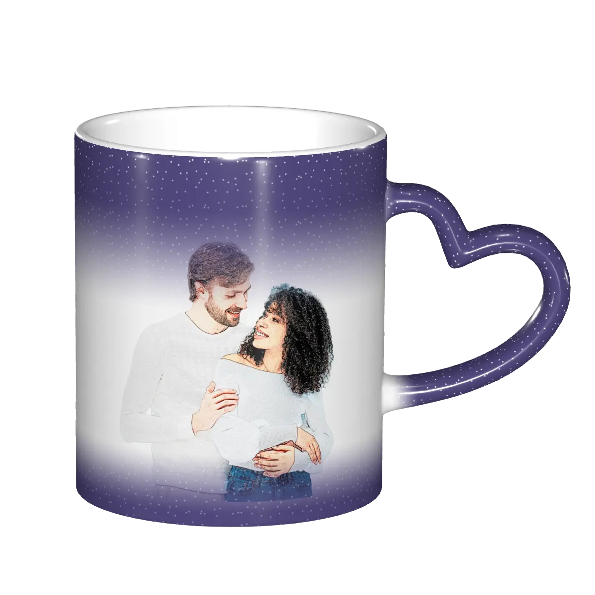 Custom Mug, Coffee Mug with Photo - Color-Changing Starry Sky