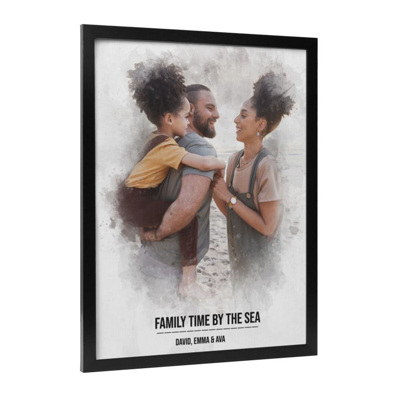 Framed Art Custom Canvas for Interracial Couple & Family