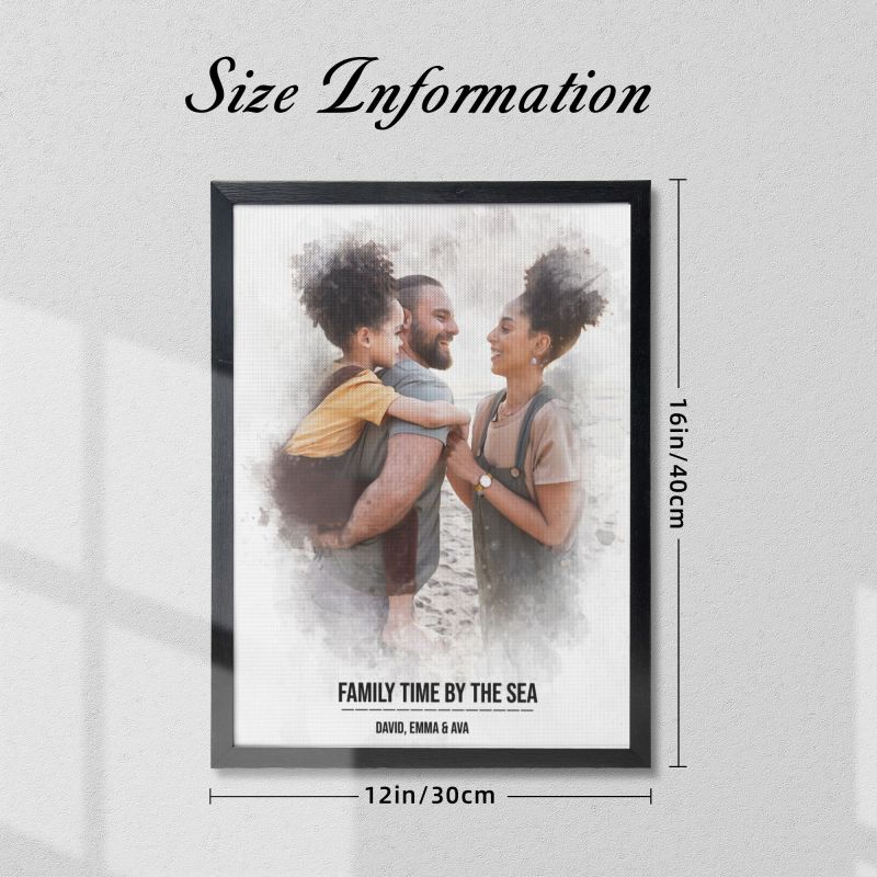 Framed Art Custom Canvas for Interracial Couple & Family