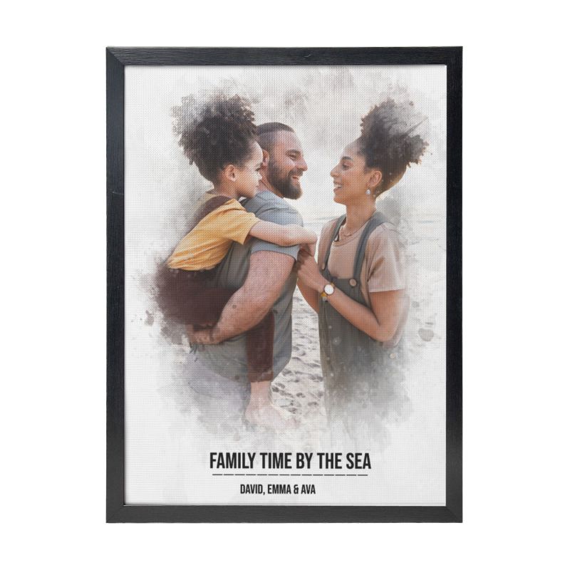 Framed Art Custom Canvas for Interracial Couple & Family