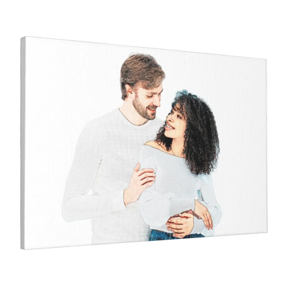 No Frame - Art Custom Canvas for Interracial Couple & Family