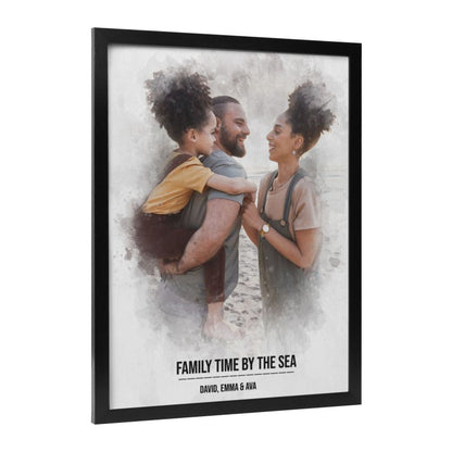 Framed Art Custom Canvas for Interracial Couple & Family