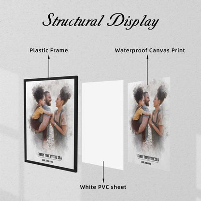 Framed Art Custom Canvas for Interracial Couple & Family