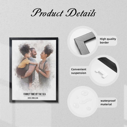 Framed Art Custom Canvas for Interracial Couple & Family