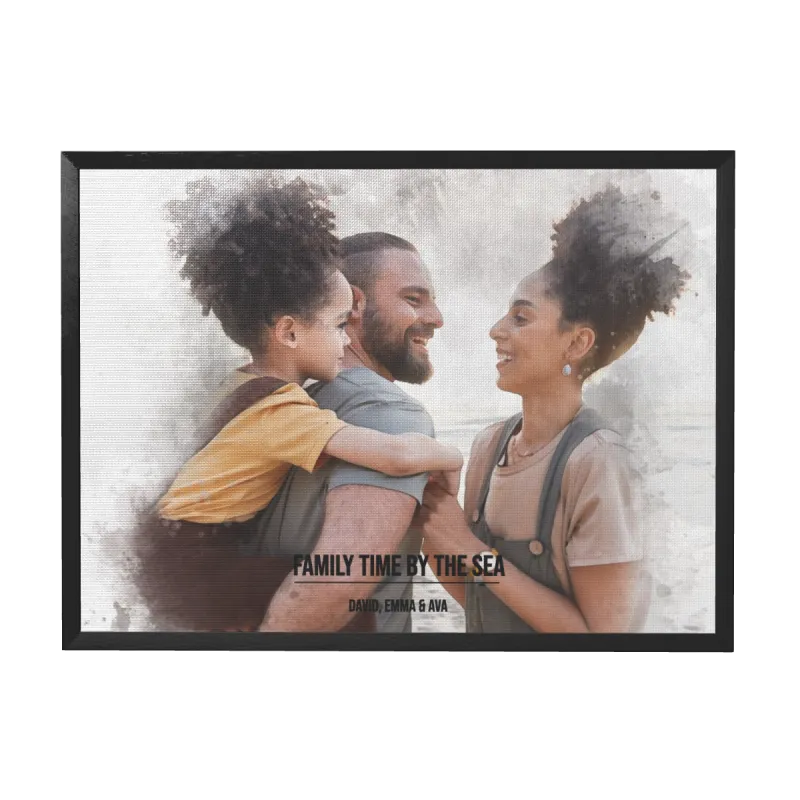 Framed Art Custom Canvas for Interracial Couple & Family