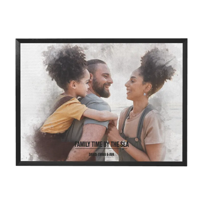 Framed Art Custom Canvas for Interracial Couple & Family