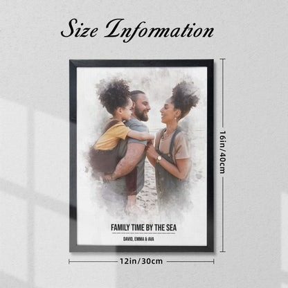 Framed Art Custom Canvas for Interracial Couple & Family